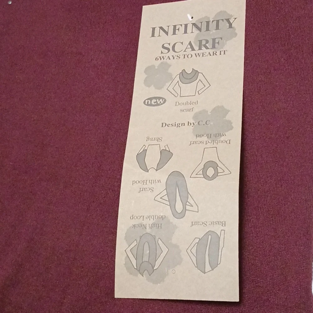 Infinity scarf 6 ways to wear burgundy.